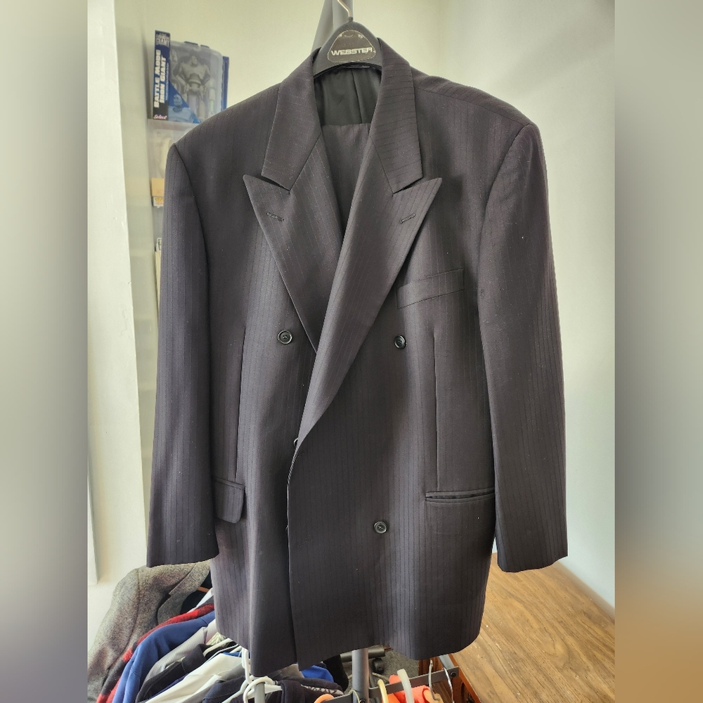 Men's Vintage San Remo Black Suit Size 44